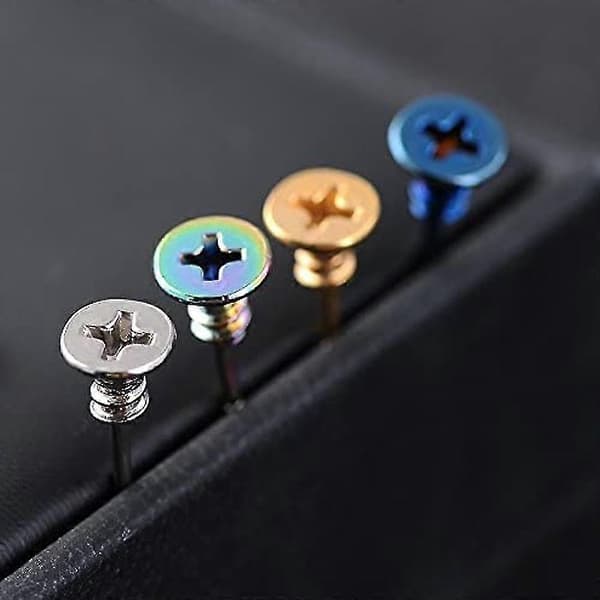 5 par unisex øredobber med kors-skruedesign i rustfritt stål