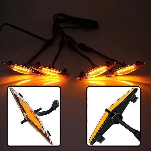 4 stk. ravfarvede LED-frontgrilllys kompatible med 14-19 Toyota 4runner Trd Pro