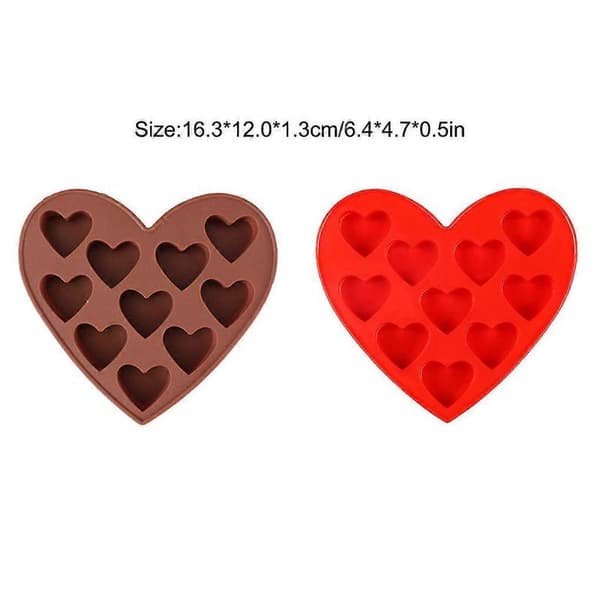 Heart-shaped Mold Home Bakery Multi-slot Sugar Candy Molds Dessert Making Tool Chocolate Silicone DIY Handmade Baking red