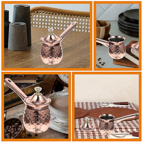 Turkisk kaffekanna spishäll kaffebryggare rostfritt stål cezve med långt handtag kaffe mjölkkanna