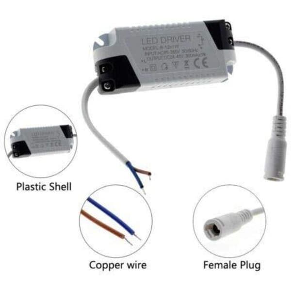 2x LED Driver, 24-36W, Transformer for LED Ceiling Light, LED Panel Power Supply, DC Connector for LED Ceiling Light (24-36W)