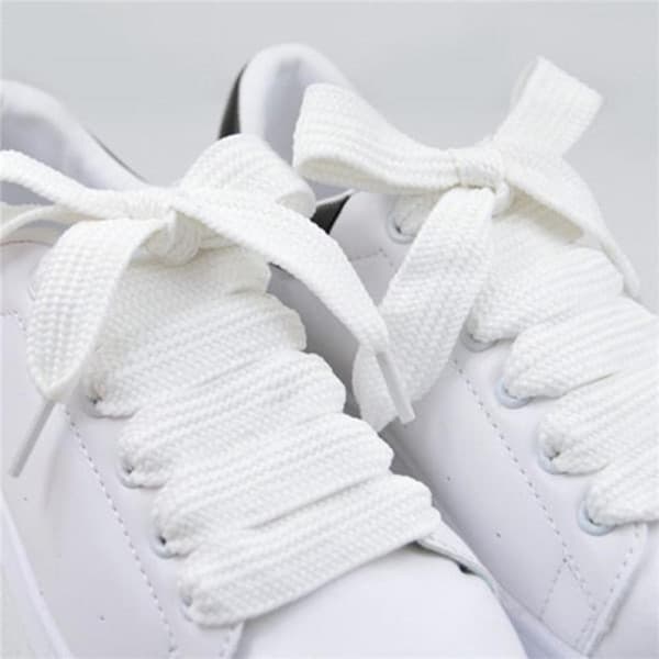 Färger 1,5 cm breda skosnören Unisex polyesterskosnören Dubbel V white null