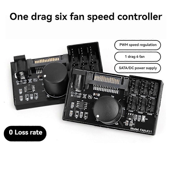 PWM fläkthastighetsregulator Hög effekt Sata DC-ström 4Pin fläktregulator NAS Server fläkthastighetskontroll PWM