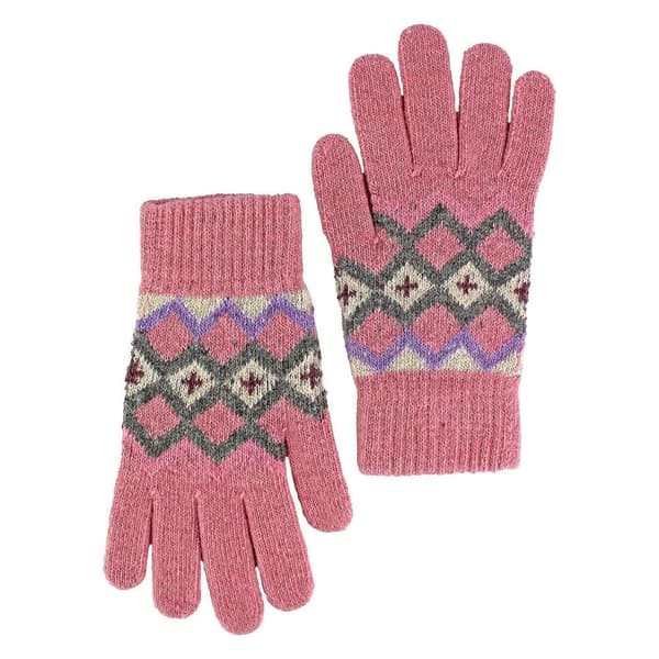 - Ullhandskar för dam | Mjuka Fairisle-handskar för vintern Pink One Size