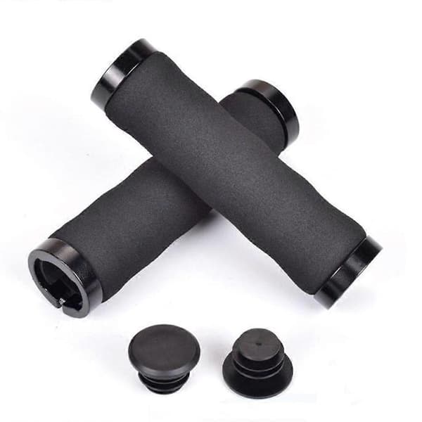 Et par BMX MTB Cykelstyrgreb Aluminiumlegering Lås Ergonomisk Design Håndgreb (Sort) Black