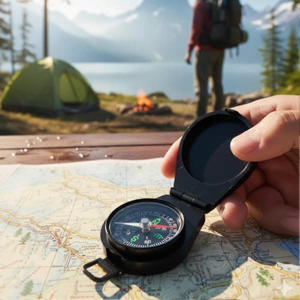 Kompass Karbinhake Utomhus Vandring Camping Jakt Nyckelring Stor Urtavla Riktning