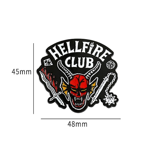 Hellfire Club Stranger Things Pin Badge Brosch Nyckelring Kostymtillbehör