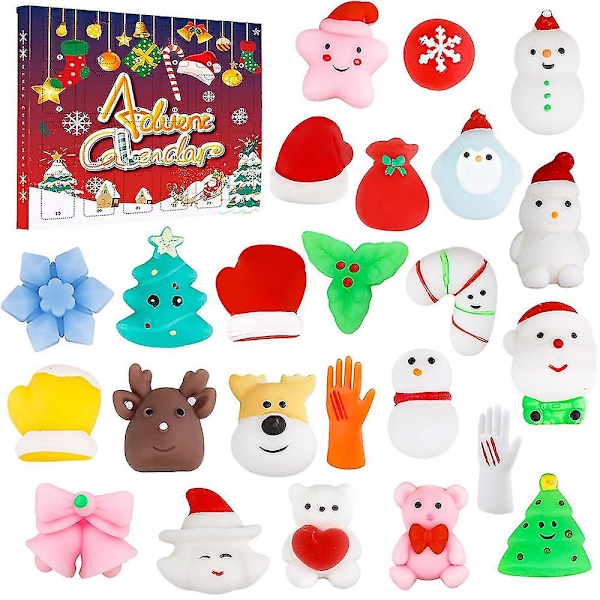 Christmas 24 Days Countdown Advent Calendar  Squishy Toys Blind Box Xmas Kids Boys Girls Gifts