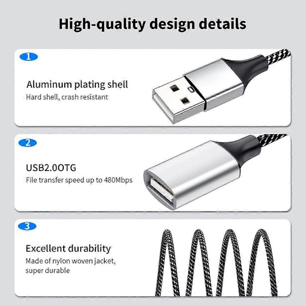 USB til 3 USB 2.0 HUB Dobbelt 4-ports Multi Splitter Adapter OTG Til PC Laptop Surface Tilbehør USB A Forlænger Strøm Data
