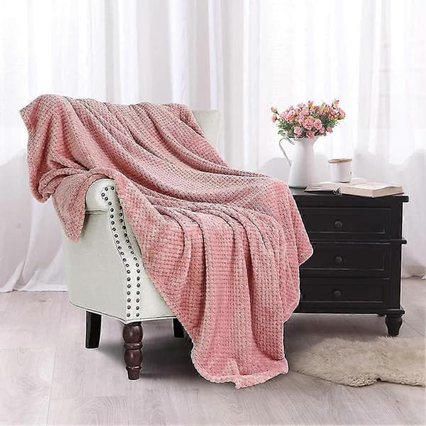 Mykt plysjteppe 100*150cm Korallfleece-pledd til sofa white