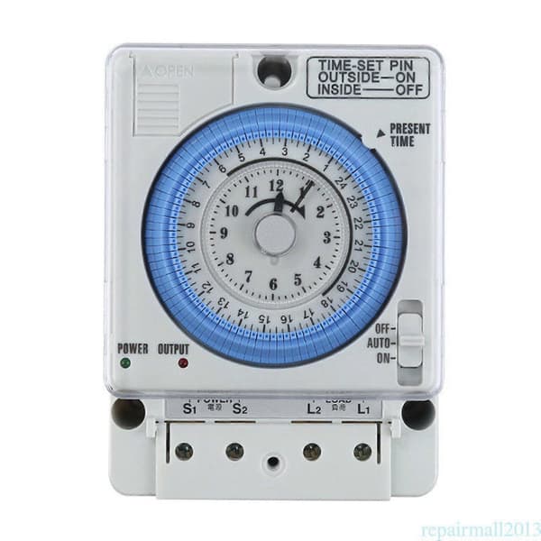 3X TB-388 Rektangulær 15 minutter / 96 ganger bryter-timer uten batteri White