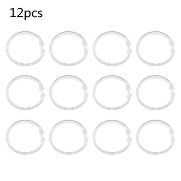 12 Delar/Set Hållbara Duschdraperiringar Transparent Rund Akryldraperikrok för Badrum Duschstång Sovrumsfönster Clear