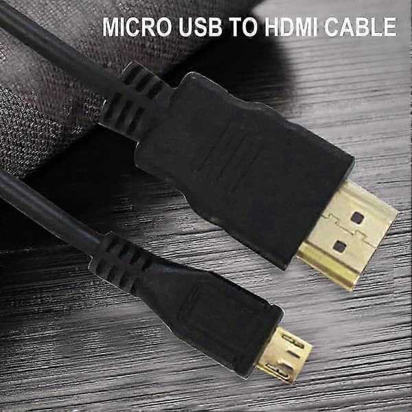 HDMI-adapterkabel til Micro USB, sort stik til videoudgang