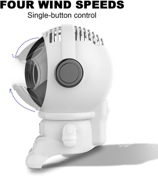 Bordventilator, en lille USB-køleenhed formet som en astronaut