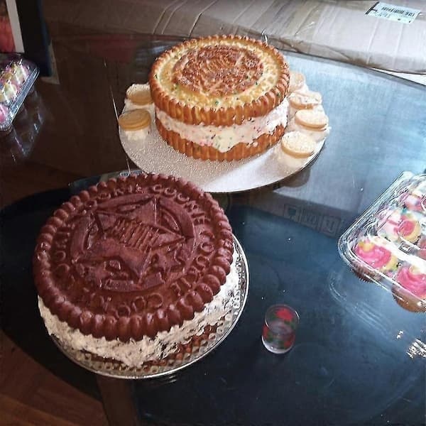 2 stk. Kæmpe Sandwich Oreo Stor Kageform 9 Tommer Rock Star Brød Bage Silikoneform (sæt Af 2, Tilfældig Farve)