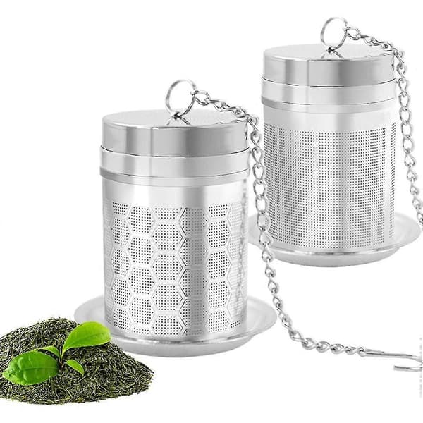 2 stk. tefilter teinfuser til løs te, finmasket med kædekrog