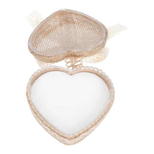 Ringförpackningsfodral Bröllopsinredning Linne Material 9.50X9.00X4.00cm 1Set Multi