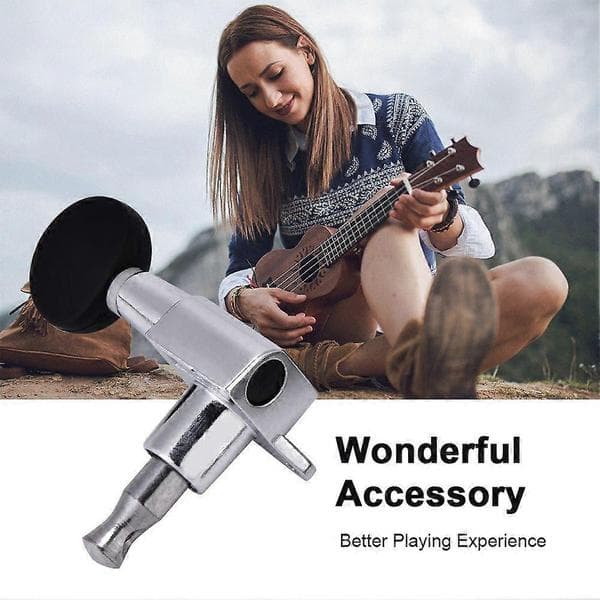 2L2R Ukulele strengstemmeskruer Låsetunere Zinklegering Maskinhoveder Sølv Sort