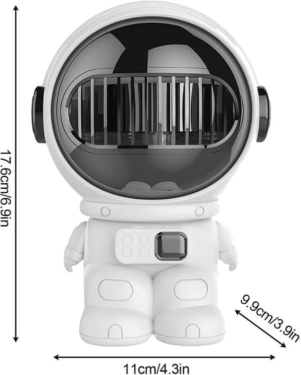 Bordsfläkt, en liten USB-kylningsenhet formad som en astronaut