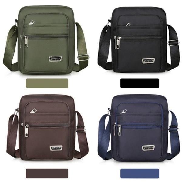 Män Casual Crossbody-väskor Nylon Axelväskor Messenger-handväskor brown