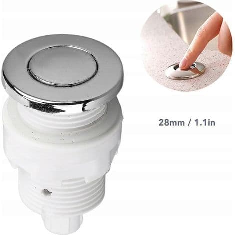 28 mm pneumatisk trykknap til badekar eller spa-spildevandsafløbsventil - m.3293