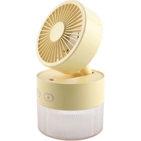 Mini sammenleggbar vannvifte, liten skrivebordsvifte, ABS, med USB-tenner, (gul)