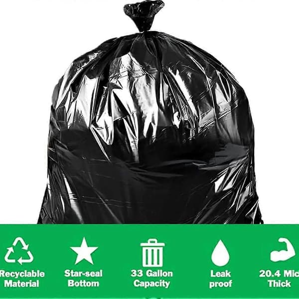 100 stk. søppelsekker for eiendomsforvaltning, store sanitær-søppelsekker, flate, fortykkede, overdimensjonerte plastposer