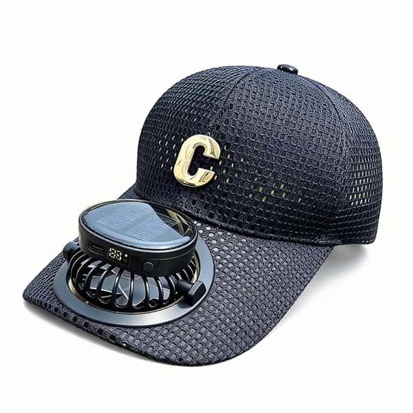 Baseballkasket i mesh med solcelleventilator, solcelledrevet ventilatorhat, udendørs solcelleventilatorhætte
