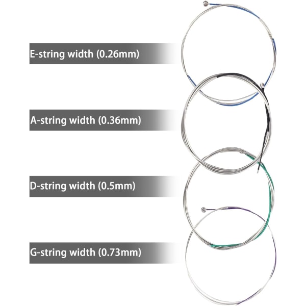 4 kpl viulustrinkiä, 4/4 tai 3/4 universaali täysi setti, jousi-instrumentin lisävarusteet, korvaavat G, D, A, E -kielet