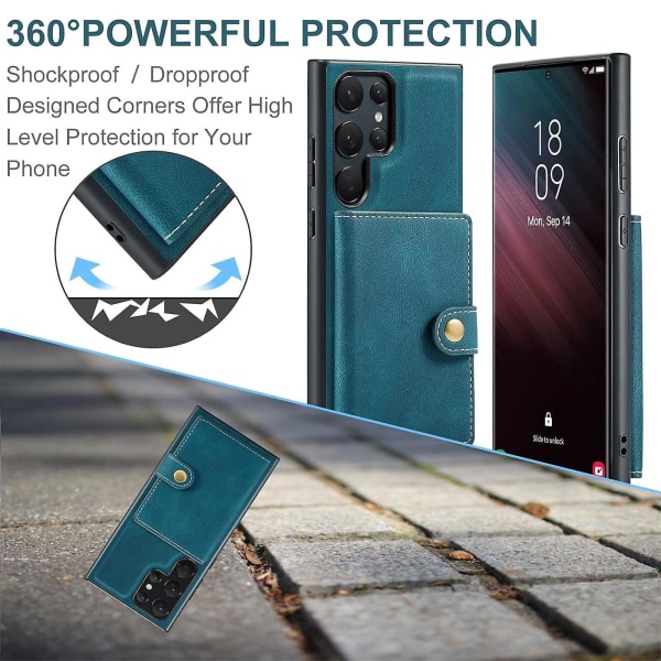 Deksel for Samsung Galaxy S24 Ultra , avtakbart magnetisk lommebokkort Cash Slot Deksel Støtte Trådløs lading for S24 Ultra deksel black