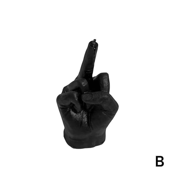Kreative lys Midtfingerformet gest Duftlys Holdbart Black/9*6*5cm