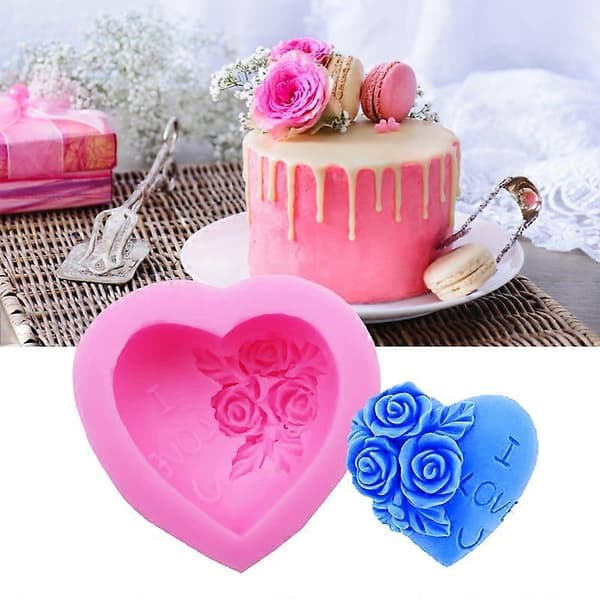 Silikone Fondant Kærlighed Hjerteform Form Kagepynt Chokolade Bageform JIKAIX