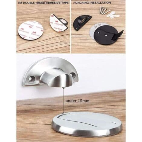 Magnetisk dørstopper, børstet satin nikkel magnetisk dørstopper