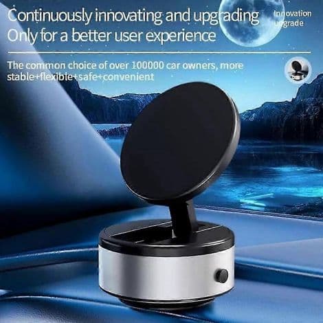 Elektrisk magnetisk sugekopp biltelefonholder med 360° rotasjon