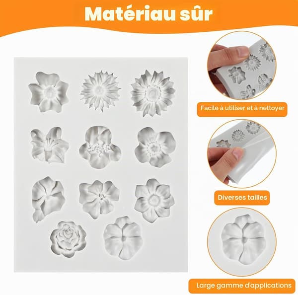 3D silikonform för blommor, blomformad bakform