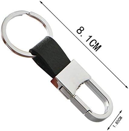 Clip-on bæltestropper bukser spænde nøglering læder nøgleringe bilnøgle kæde ring nøgleholder