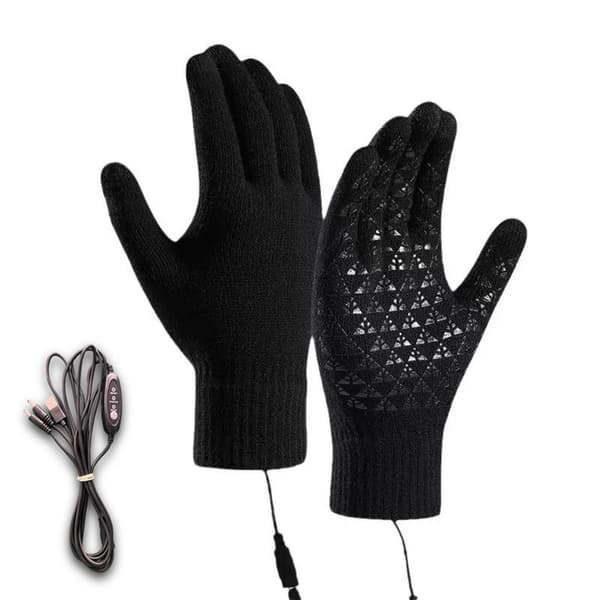 Level 3 USB Heated Gloves for Cold Weather with Adjustable Heat black