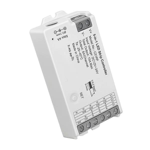 5-i-1 LED Strip Controller C51RF LED Strip Dæmp Lysstyrke RGB RGBW RGBCC Mobil APP Smart Controller Stemmestyring White