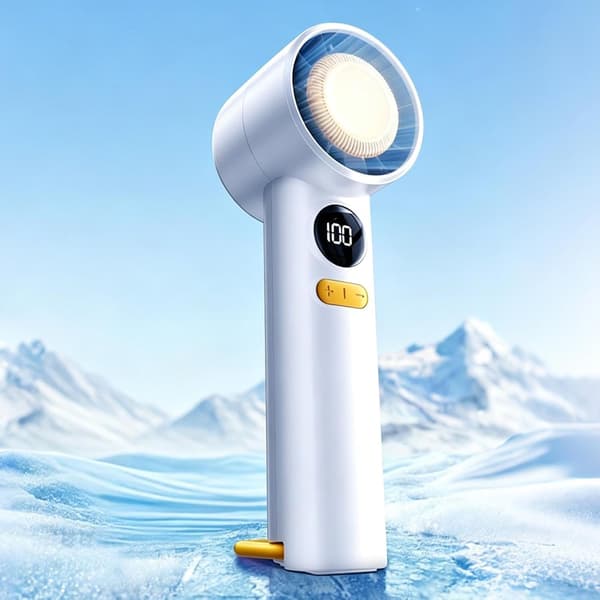 Bærbar håndholdt ventilator | 100 blæserhastigheder, digitalt display, lavt støjniveau