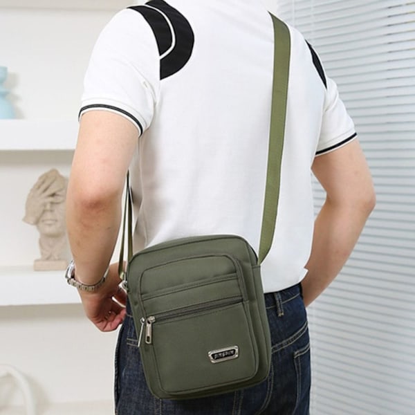 Män Casual Crossbody-väskor Nylon Axelväskor Messenger-handväskor black
