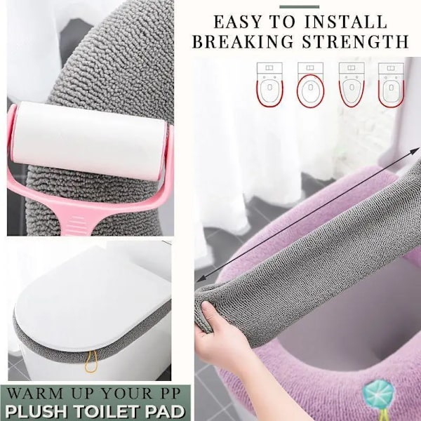 Fyllning Varm plysch överdrag för toalettsits Cover violetti purple 36*44cm