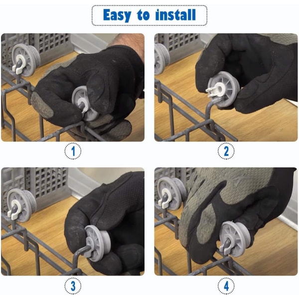 8 hjul til Siemens Bosch Beko Neff Diskmaskin Universal Nedre korg