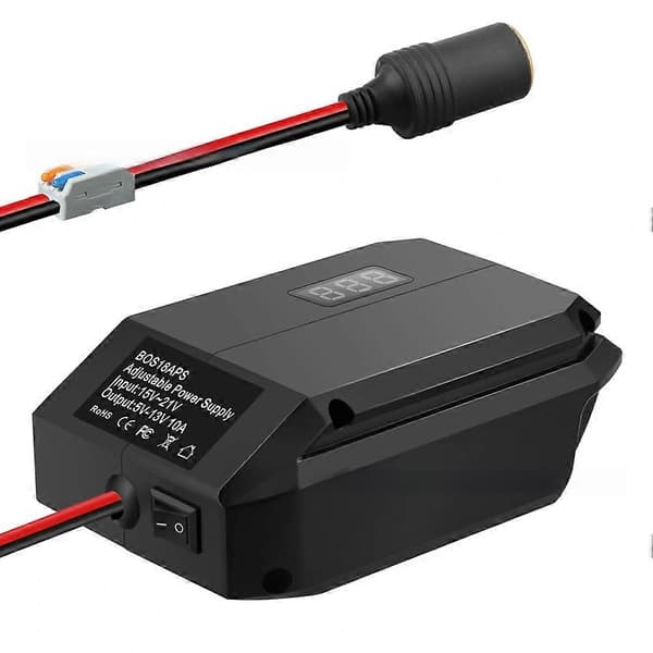 Til Bosch 18V batteri, 18V til 12V Power Wheels batteriadapter, Step Down Converter Regulator Black