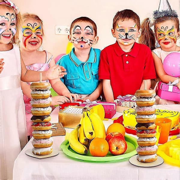 Donut-stativ i tre til fest, 5 stk. avtakbar smultringholder