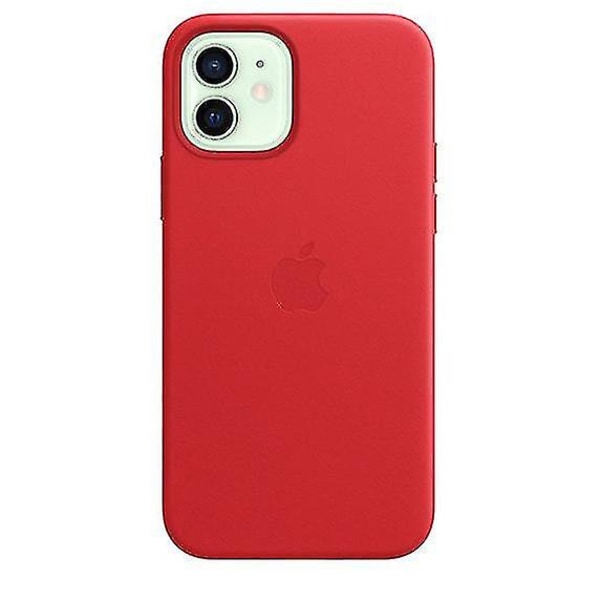 Skinntelefonveske For Iphone 12 Mini Skinnveske Med Magsafe Red
