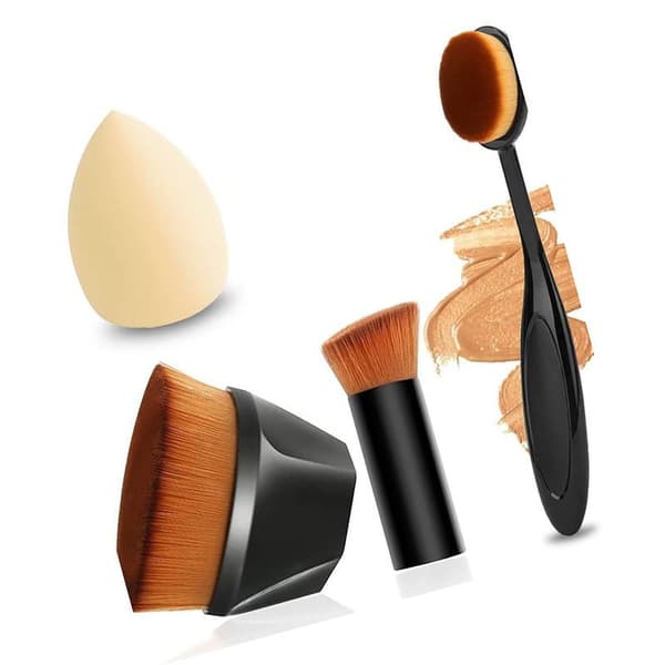 4 stk. Makeupbørster Sæt med Svampeæg til Begyndere