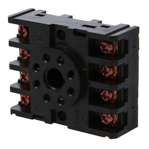3X 8 runde ben 8-benet PF083A relæbasefatning Black