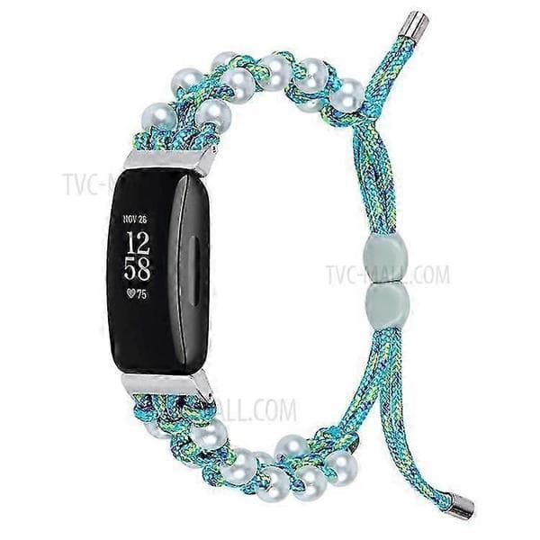 Justerbart flätat nylonband kompatibelt med Fitbit Inspire 2 armband Blue