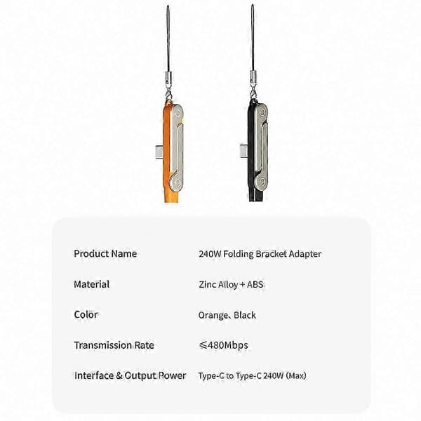240W Hurtigopladningskabelbeslag Datakabel til 17 & Type-C Enheder Data Cable Set Black