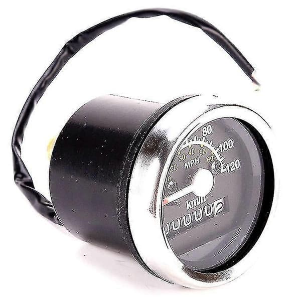 Niubi-12v Dobbelt Skala Motorcykel Mekanisk Speedometer (farve: Sort)